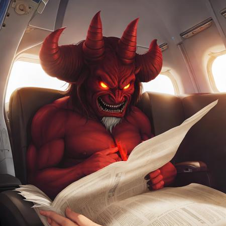 06759-3643343077-massive demon sitting in an airplane reading a newspaper, _(realistic_1.1) photo, standard lens, f 2.5, volumetric lighting, sof.png